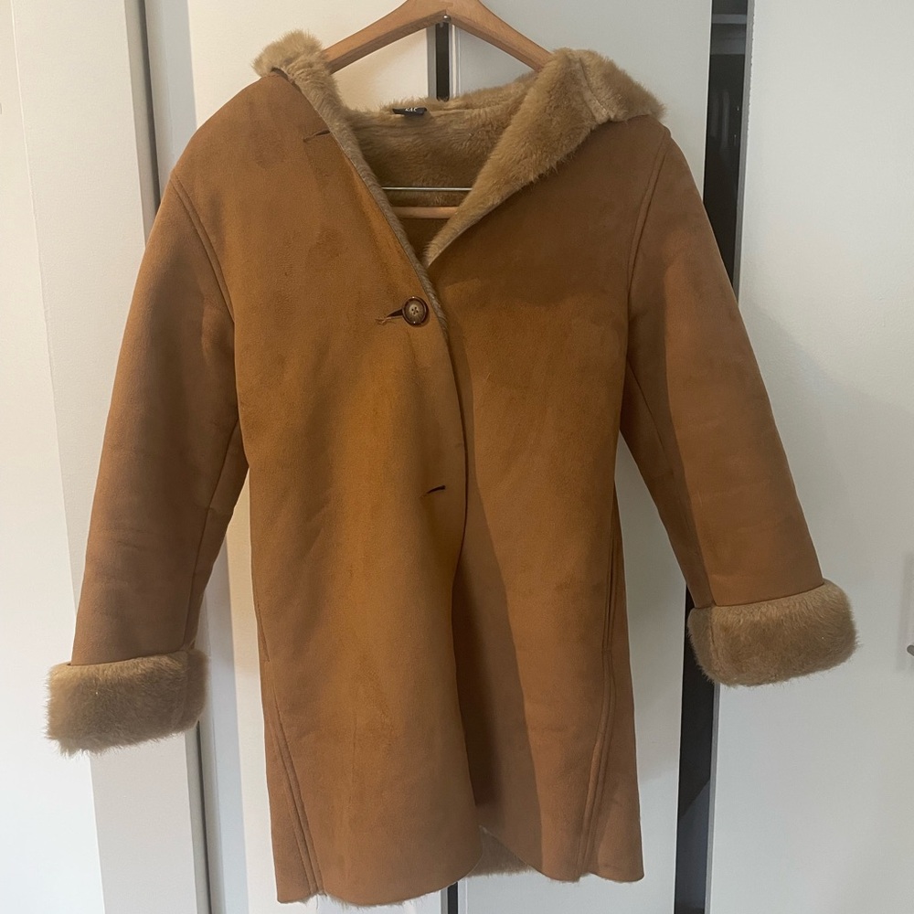 GAP Kids Beige Furry Coat